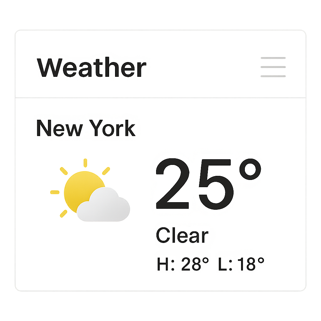 Weather widget on a website
